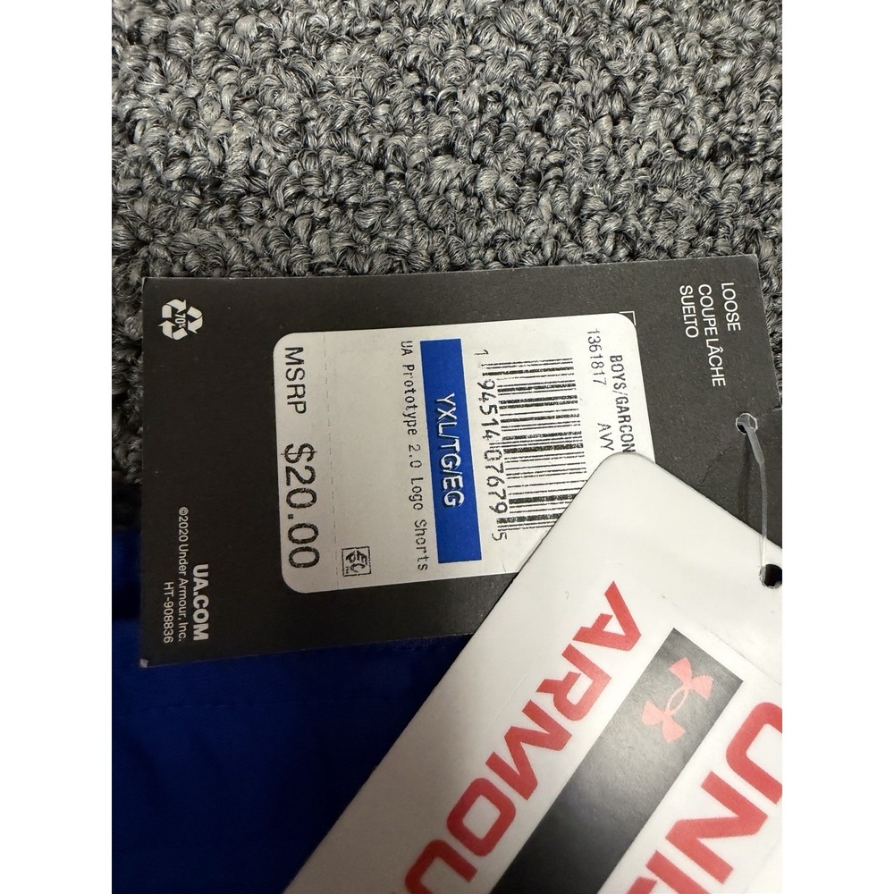 Under Armour Boy's Shorts UA Prototype 2.0 Shorts Size Youth Large Blue NEW - Picture 2 of 3